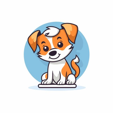 Cute dog cartoon character. Vector illustration of a dog mascot.