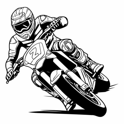 Racing motorcyclist on a race. Vector illustration of a motorcyc