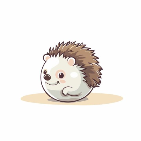 Cute little hedgehog cartoon vector Illustration on a white back