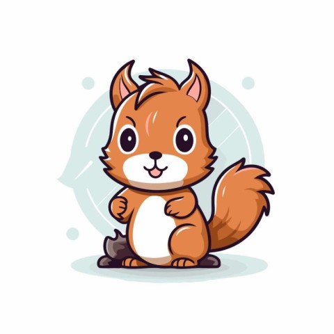 Cute squirrel isolated on white background. Vector illustration