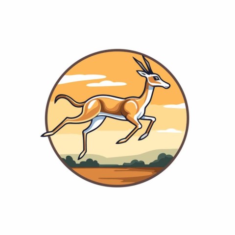 Wild african antelope in the flat style. Vector illustration.