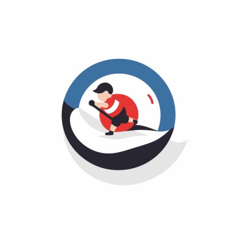 Winter sports activities icon in flat color style. Man playing s