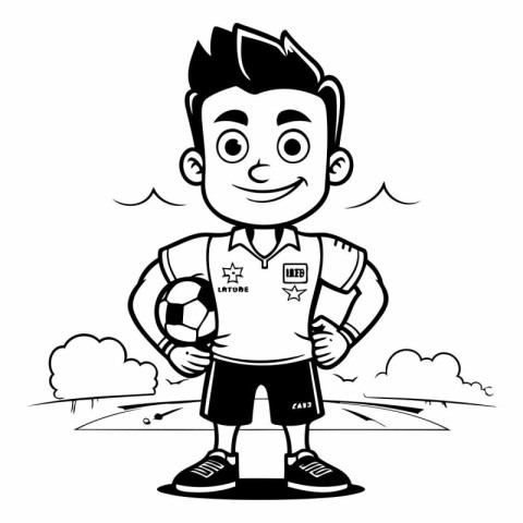 Soccer Player Cartoon Mascot Character Vector Illustration Desig