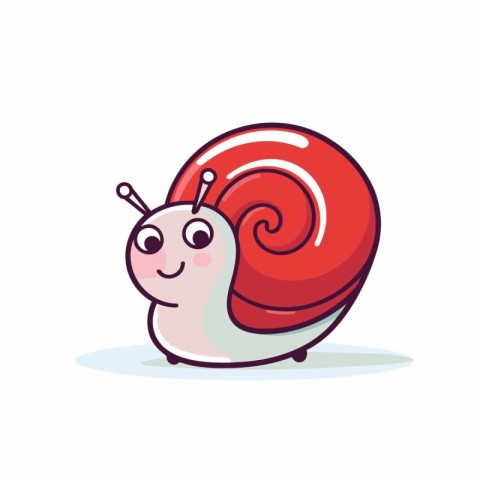 Cute cartoon snail. Vector illustration. Isolated on white backg