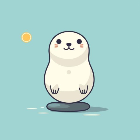 Cute seal cartoon character. Vector illustration in flat design