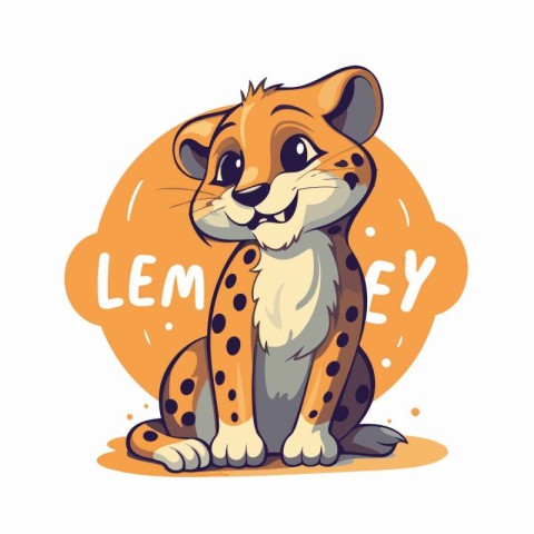 Cute cartoon cheetah. Vector illustration on white background.