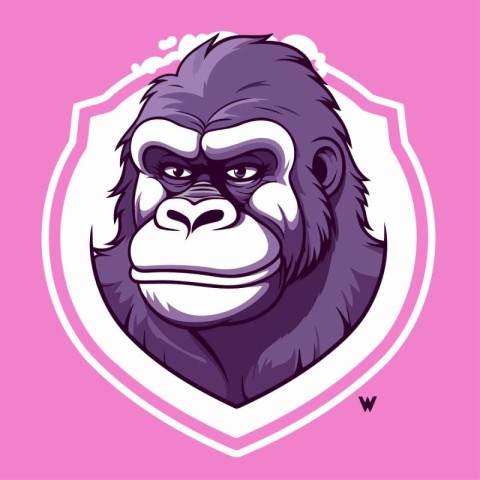 Gorilla head mascot. Vector illustration of gorilla head mascot.