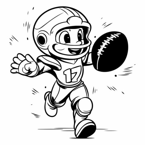 American Football Player Running with Ball - Black and White Car