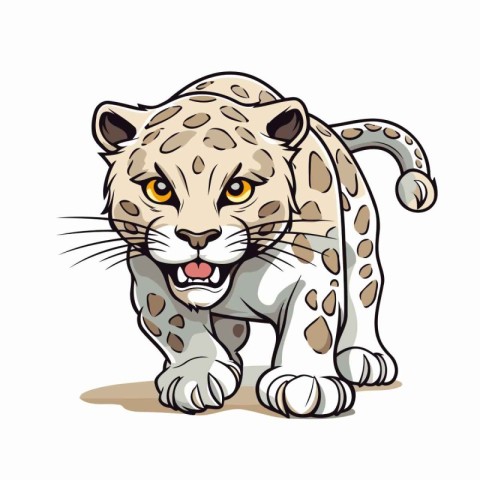 Cartoon leopard. Vector illustration isolated on a white backgro