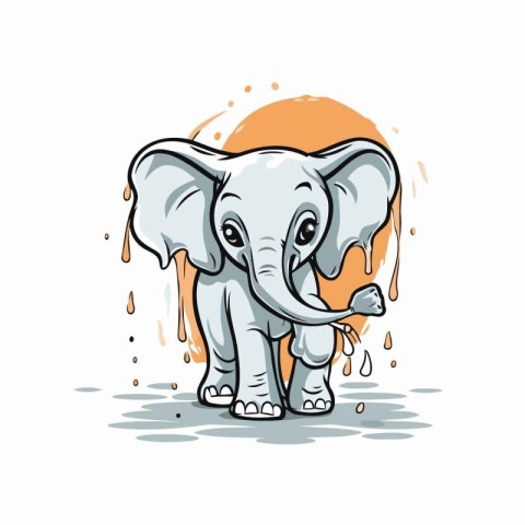 Elephant vector illustration. hand drawn style. eps 10.