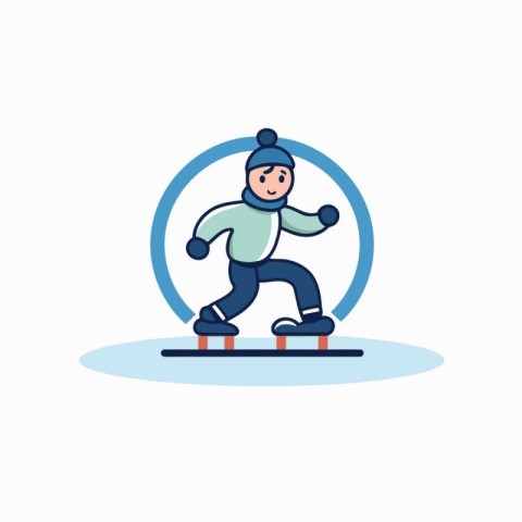 Winter sport vector icon. Flat illustration of winter sport vect