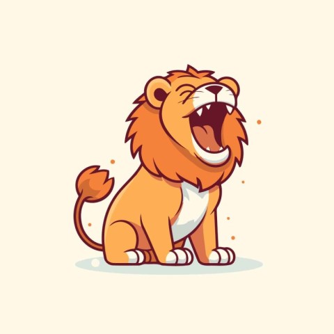 Lion. Vector illustration. Isolated on a white background.