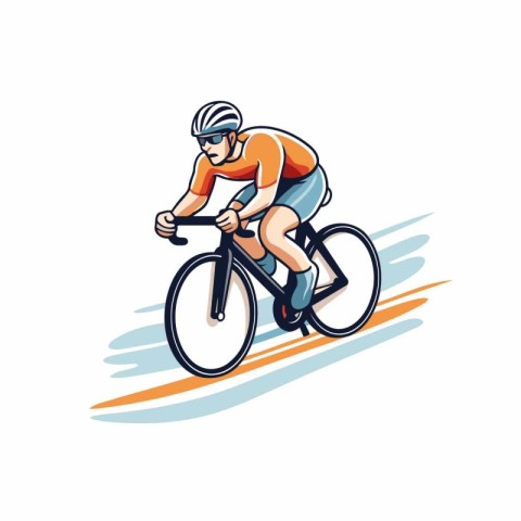 Cyclist riding a bicycle. extreme sport vector Illustration on a