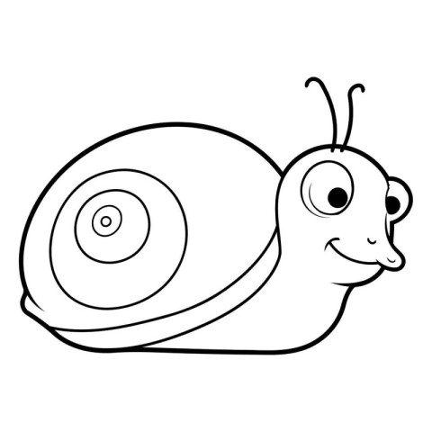 Coloring book for children. Snail on a white background.