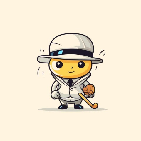 Cute baseball player cartoon character vector illustration. Masc