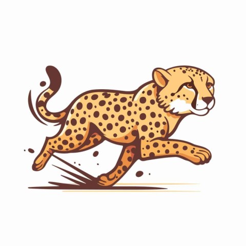 Cheetah running vector illustration isolated on white background