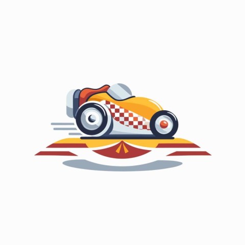 Race car icon. Vector illustration in flat style. Isolated on wh