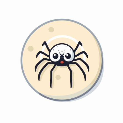 Cute cartoon spider. Vector illustration isolated on a white bac