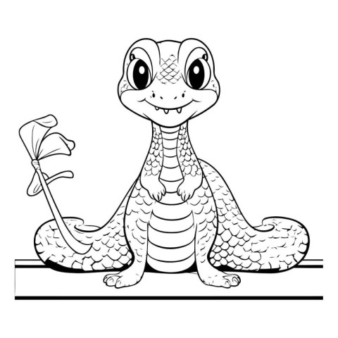Coloring book for children: snake. Cartoon style. Vector illustr