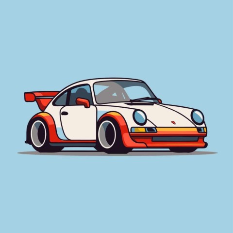 Car icon. vector illustration. Flat design style. Side view.