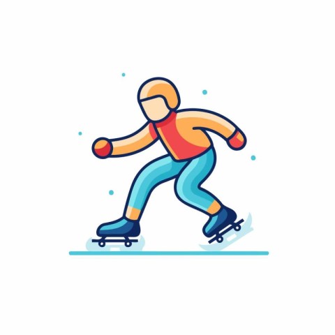 Roller skating icon. Sport and recreation. Vector illustration i