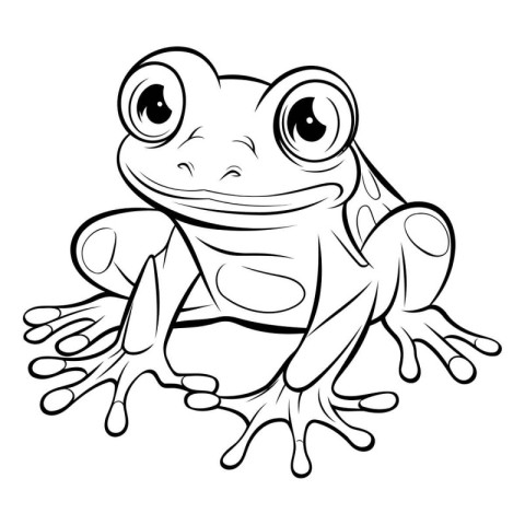 Frog - Coloring book for children and adults. Vector illustratio