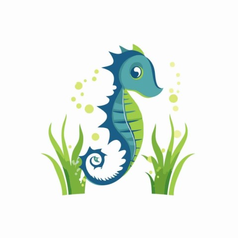 Seahorse. sea animal vector Illustration on a white background