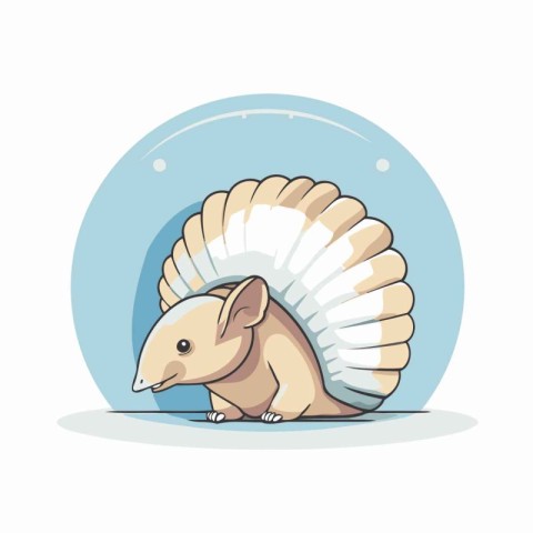 Cartoon hedgehog isolated on a white background. Vector illustra