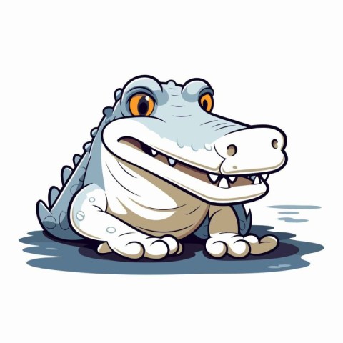 Cartoon crocodile isolated on a white background. Vector illustr