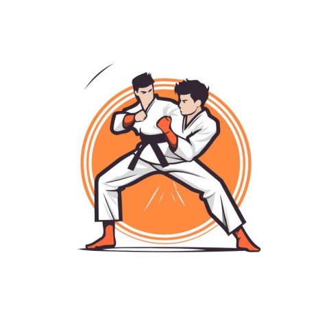 Tae Kwon Do. Korean martial art. Vector illustration.