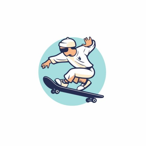 Skateboarder vector icon. Skateboarder illustration.