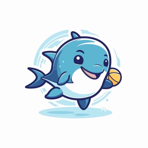 Cute Fish Cartoon Mascot Character. Vector Illustration.