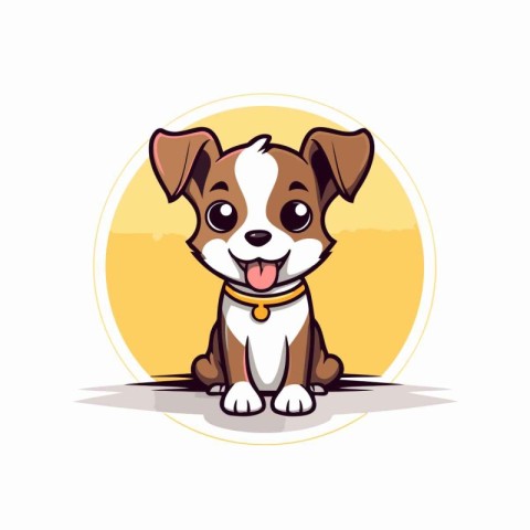 Cute cartoon dog. Vector illustration. Can be used for t-shirt.