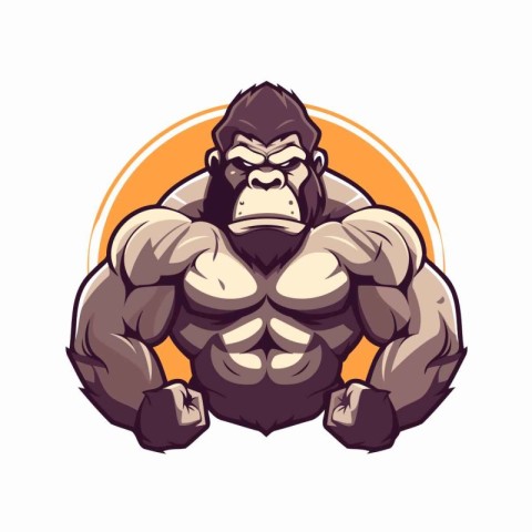 Gorilla mascot logo. Vector illustration of a gorilla mascot iso