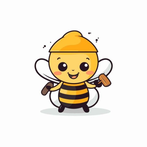 Cute Bee Cartoon Mascot Character Vector Design Illustration.