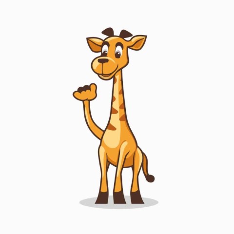 Cute Giraffe Cartoon Mascot Character. Vector Illustration