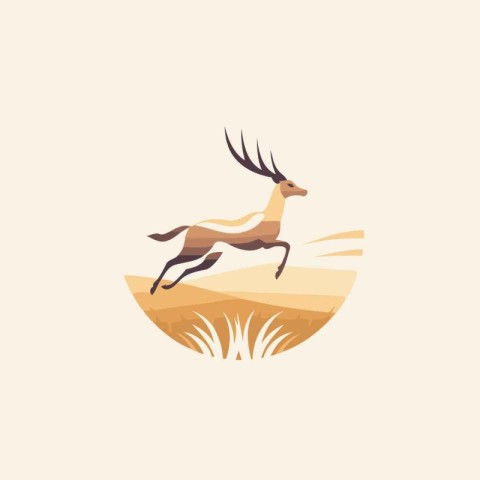 deer logo vector icon illustration design template. wild animal