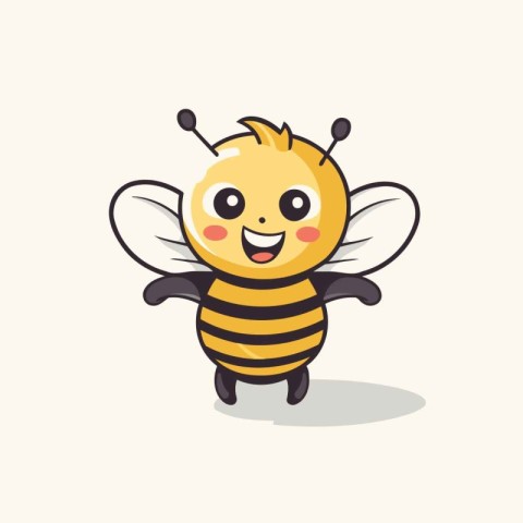 Cute cartoon bee. vector illustration. Flat design. vector.