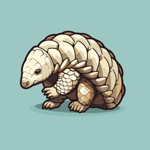 Vector illustration of a cute tortoise isolated on a blue backgr