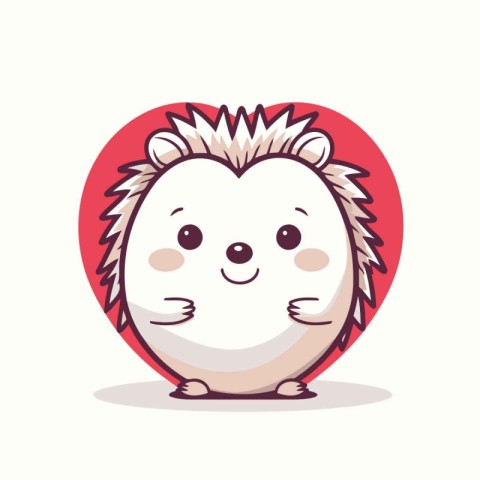 Cute hedgehog character. Vector illustration in a flat style.