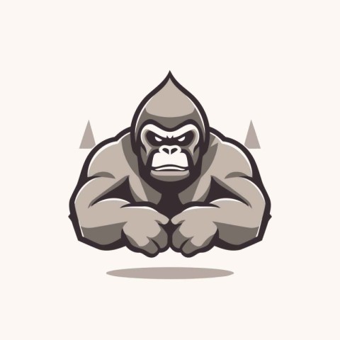 Gorilla gorilla mascot logo vector illustration. strong strong g