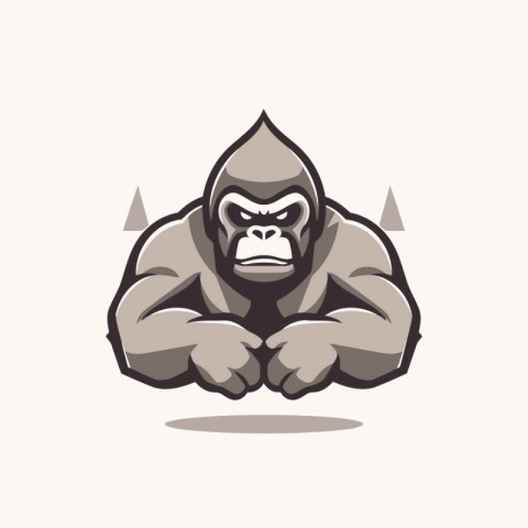 Gorilla gorilla mascot logo vector illustration. strong strong g
