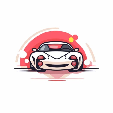 Sport car icon. Vector illustration of sport car. Flat design.