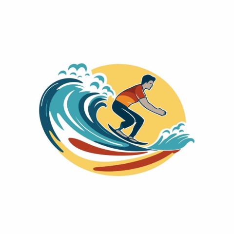 Surfer vector logo template. Surfer icon. Vector illustration.