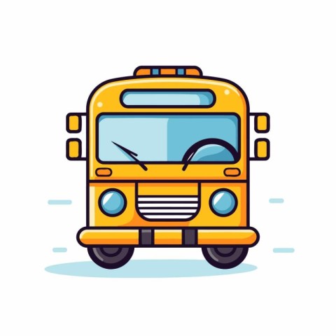 School bus icon. Vector illustration in flat style. Isolated on