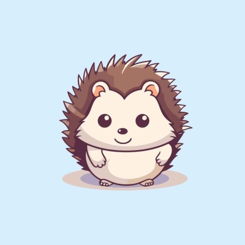 Cute hedgehog cartoon character. Vector illustration isolated on