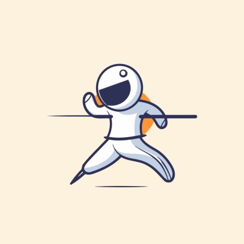 Karate karate vector illustration. Cartoon karate man with a swo