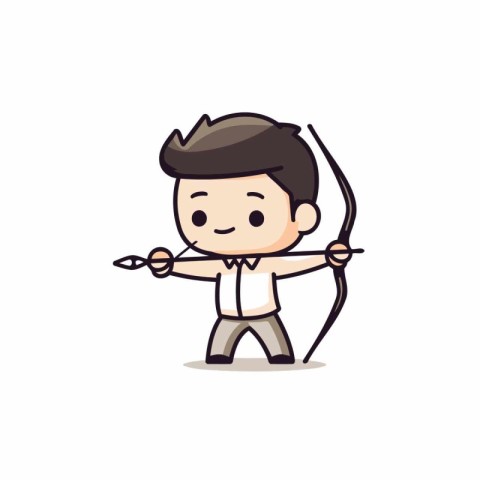 Cupid Arrow - Cute Cartoon Businessman Vector Illustration.