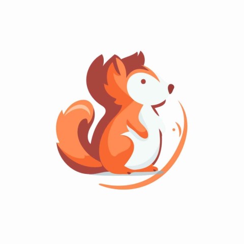 Cute squirrel cartoon vector Illustration isolated on a white ba