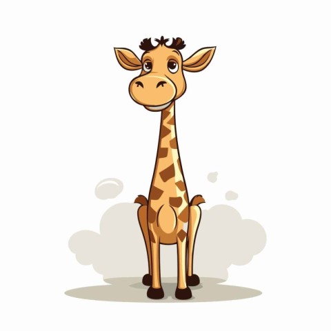 Cute cartoon giraffe on a white background. Vector illustration.